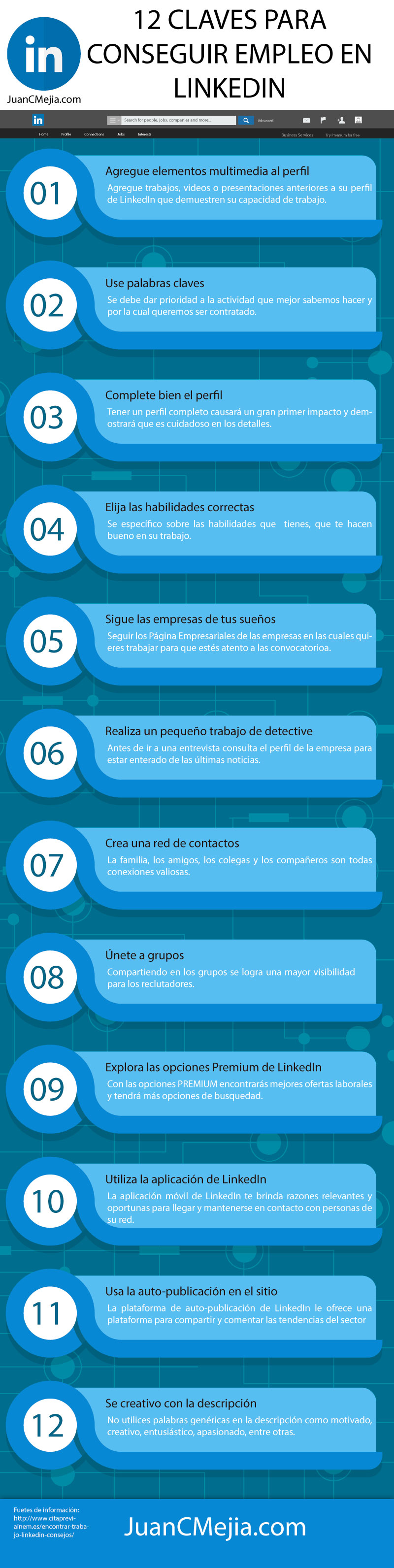 Como encontrar trabajo con LinkedIn Infografia en español