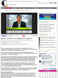 Hablando en el Colombiano sobre el uso de las redes sociales para las empresas página entera