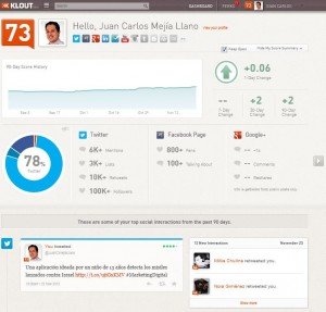 Clic para ir a Klout.com