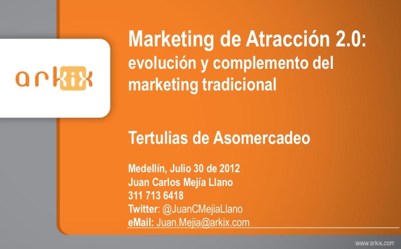 Presentación de Inbound Marketing Asomercadeo