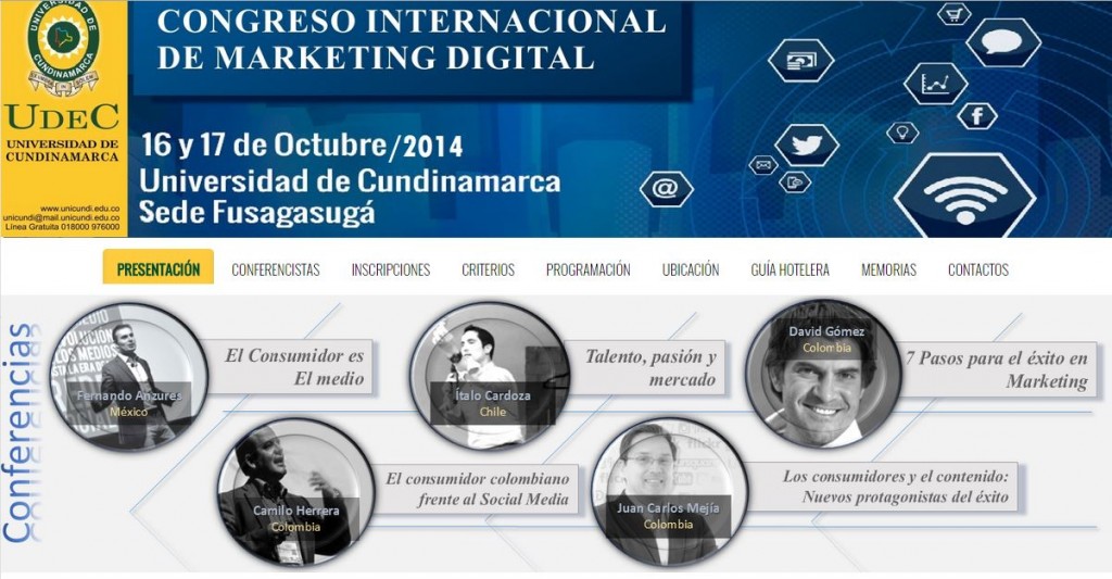 Promoción del Congreso Internacional de Marketing Digital - Universidad de Cundinamarca - Fusagasutá