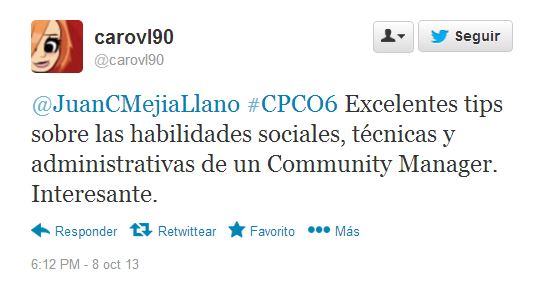 Tuit conferencia Juan Carlos Mejía 1