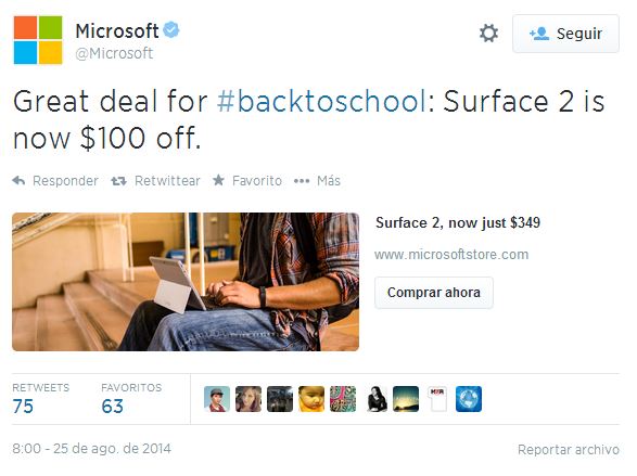 Microsoft Twitter ecommerce