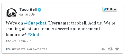 Campaña Snapchat Taco Bell