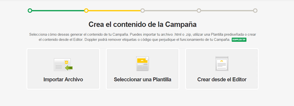 Crea el contenido de la campaña Fromdoppler