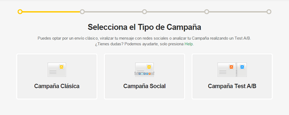 Seleccionar tipo de campaña Fromdoppler